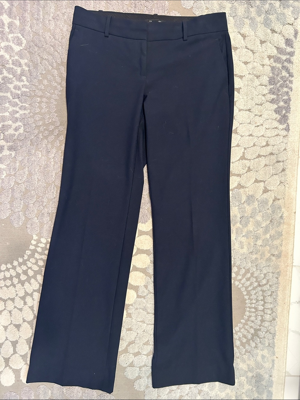 Ann Taylor Classic Straight-Leg Dress Pants - Navy
